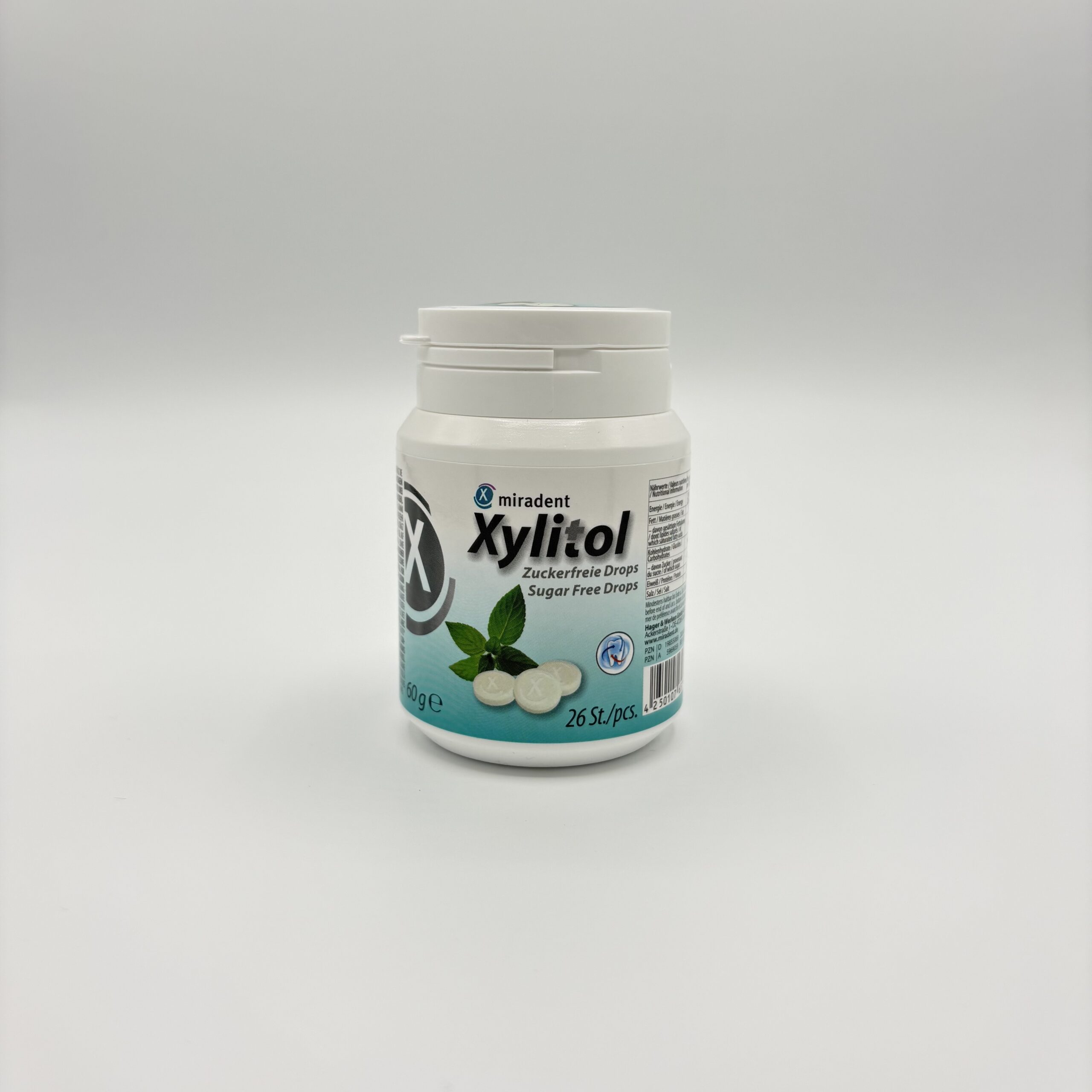 Miradent Xylitol drops piparmündimaitselised, purgis 60g 26tk