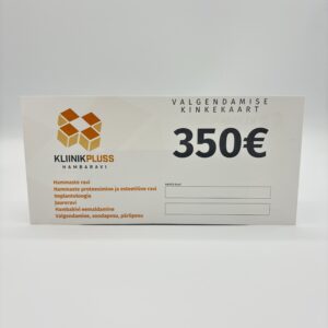 KliinikPluss Hambaravi teenuse kinkekaart.  Hammaste valgendamine.